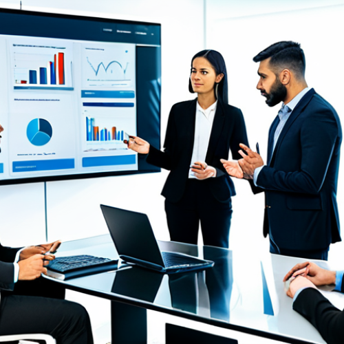 A diverse group of professional individuals in modest business attire, fully clothed, engaged in an interactive cybersecurity awareness training session within a modern, well-lit corporate conference room. They are collaboratively discussing data protection strategies, with one individual pointing to a digital display showing a secure network diagram. Perfect anatomy, natural poses, well-formed hands, proper finger count, correct proportions. Professional photography, high-resolution, safe for work, appropriate content, family-friendly.