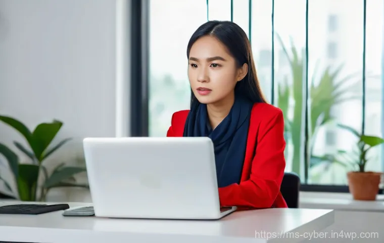 사이버 보안 규정 준수 실패 사례 연구 - **Prompt:** A young Malaysian professional, dressed in smart casual attire (e.g., a modest blouse an...