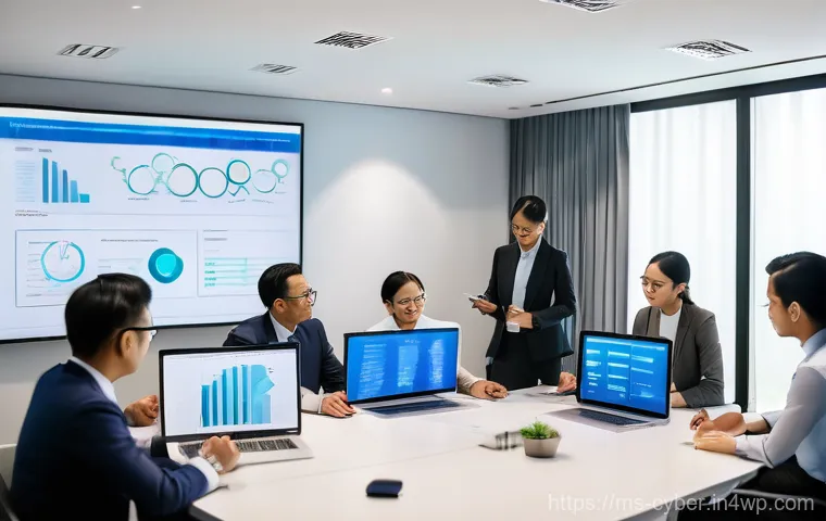 ISO 27001 인증을 위한 사이버 보안 규정 준수 - "A bustling, modern office in Kuala Lumpur, showcasing a diverse team of Malaysian professionals (me...