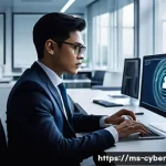 사이버 보안 규정 준수 전략 수립을 위한 가이드 - **Prompt:** A professional individual, dressed in smart business attire suitable for a modern Malays...