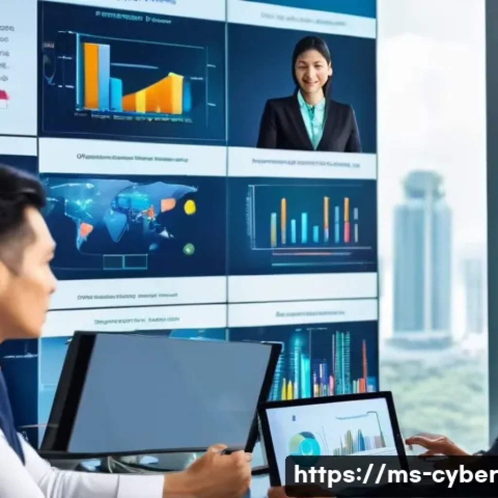 사이버 보안 규정 준수에 대한 이해관계자 분석 - A modern Malaysian corporate boardroom scene showing top management executives of diverse ethnic bac...