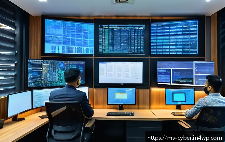 사이버 보안 규정 준수와 리스크 관리 - A modern Malaysian office environment with diverse professionals collaborating on cybersecurity poli...